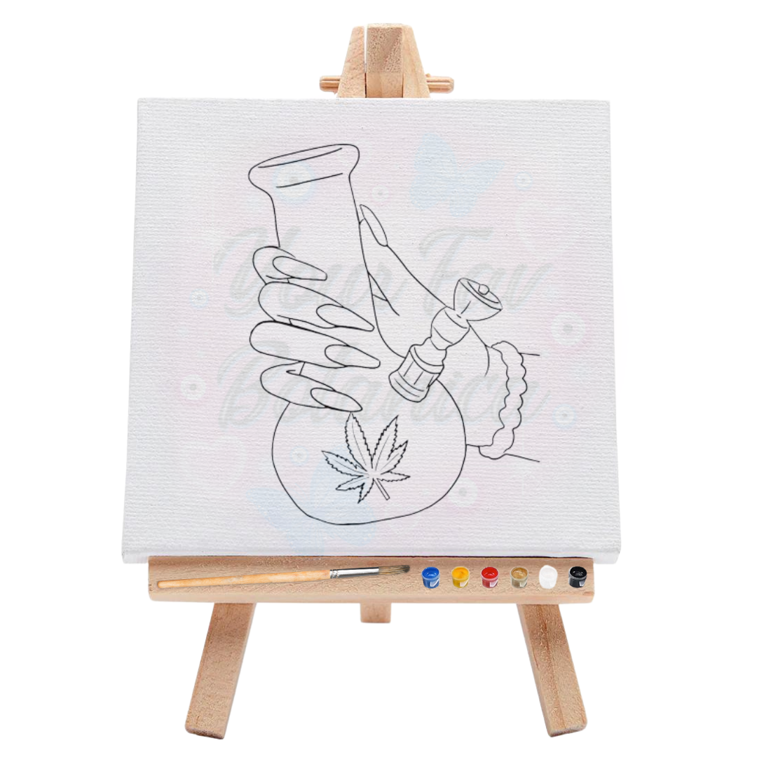 420 Female Bong Pre-Drawn Canvas Art Kit