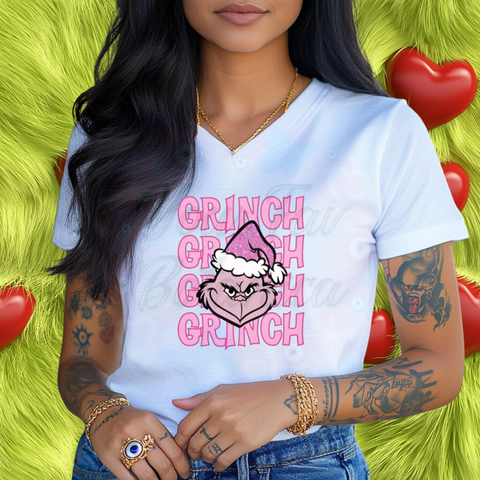 Pink Grinch Christmas Shirt