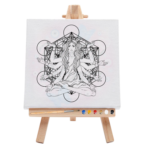 Spiritual 7 Chakra Woman Pre-Drawn Canvas Art Kit