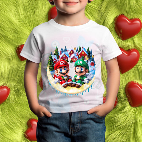 Mario & Luigi Christmas Kids Shirt