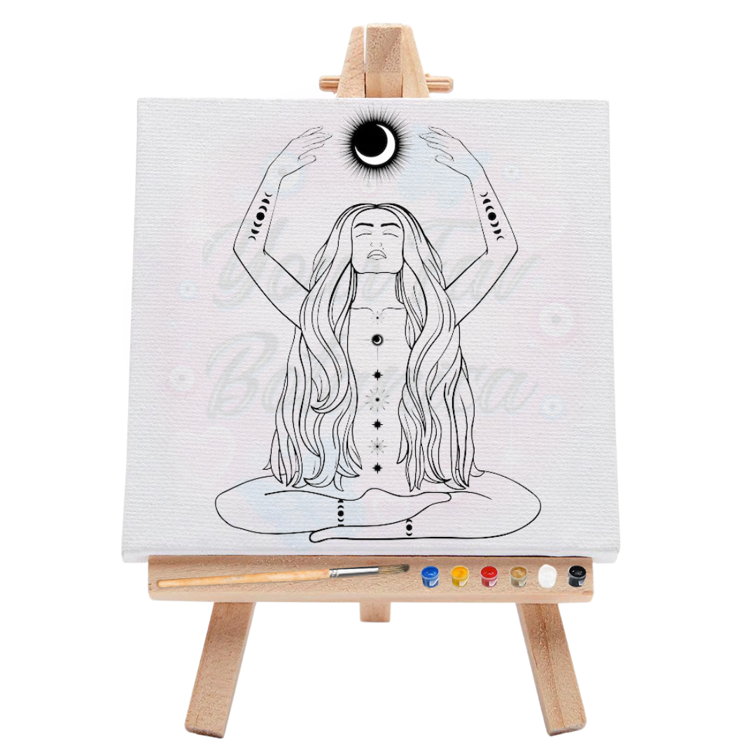 Spiritual 7 Chakra Woman Pre-Drawn Canvas Art Kit