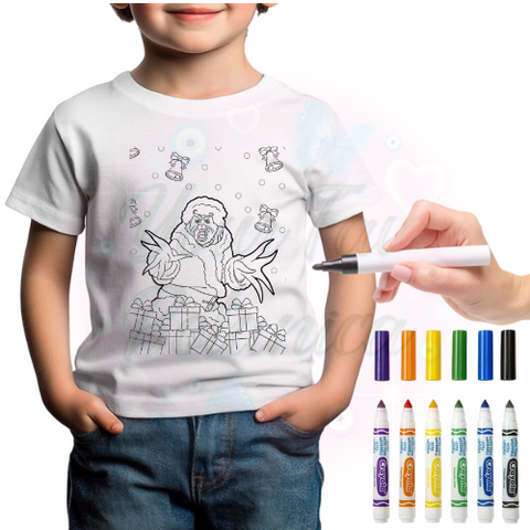 DIY Christmas The Grinch Coloring Shirt For Kids