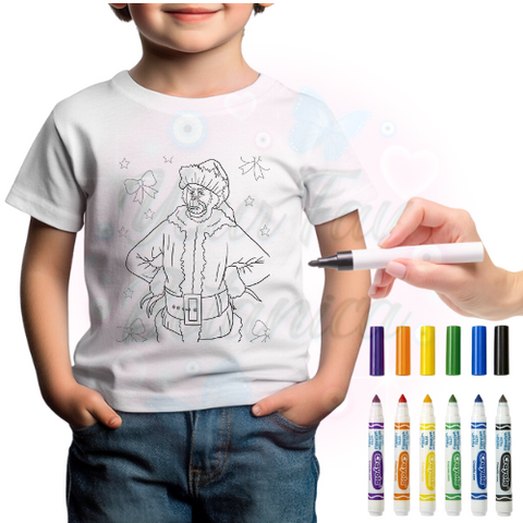 DIY Christmas The Grinch Coloring Shirt For Kids