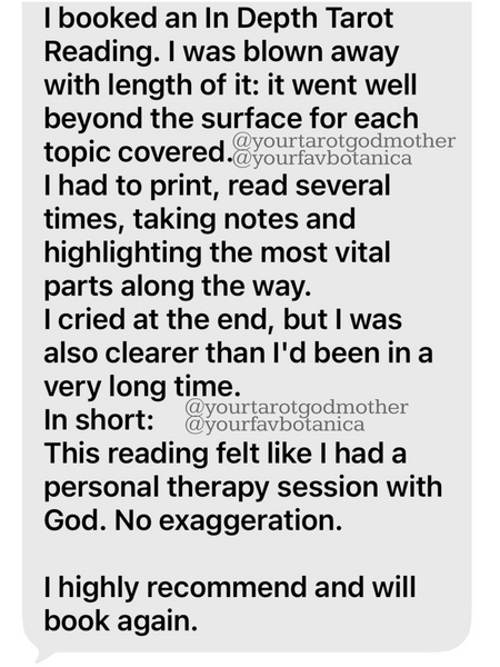 In-Depth Full Tarot Reading (5 Subjects)