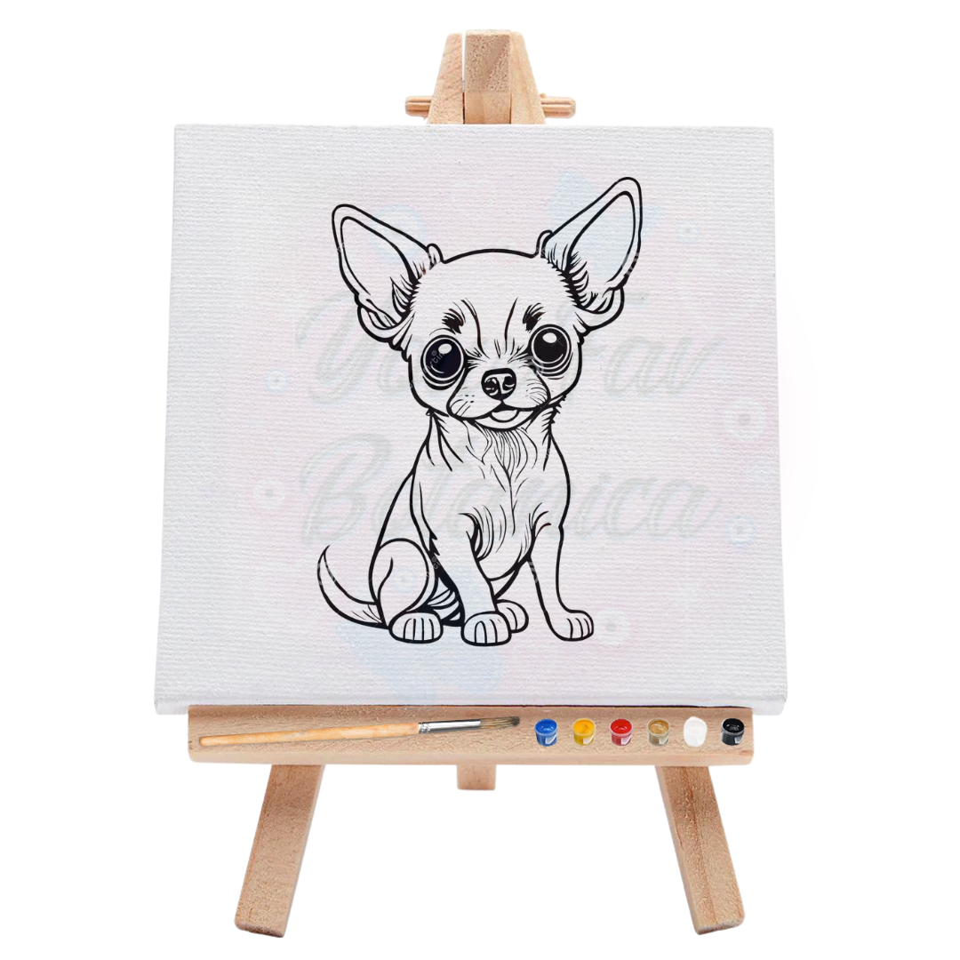 Animal Chihuahua Pre-Drawn Canvas Art Kit