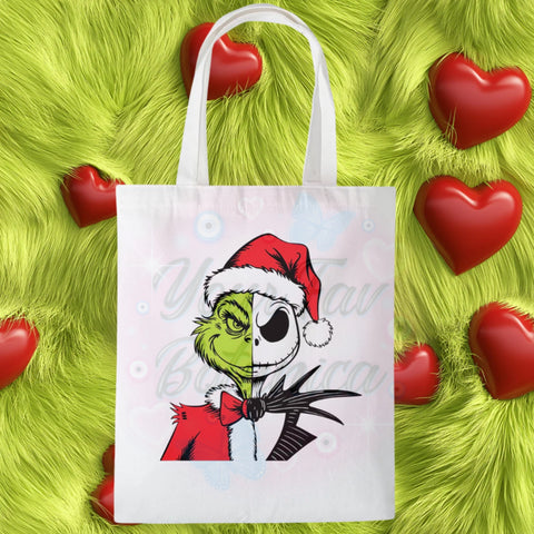 Jack Skellington & Grinch Tote Bag