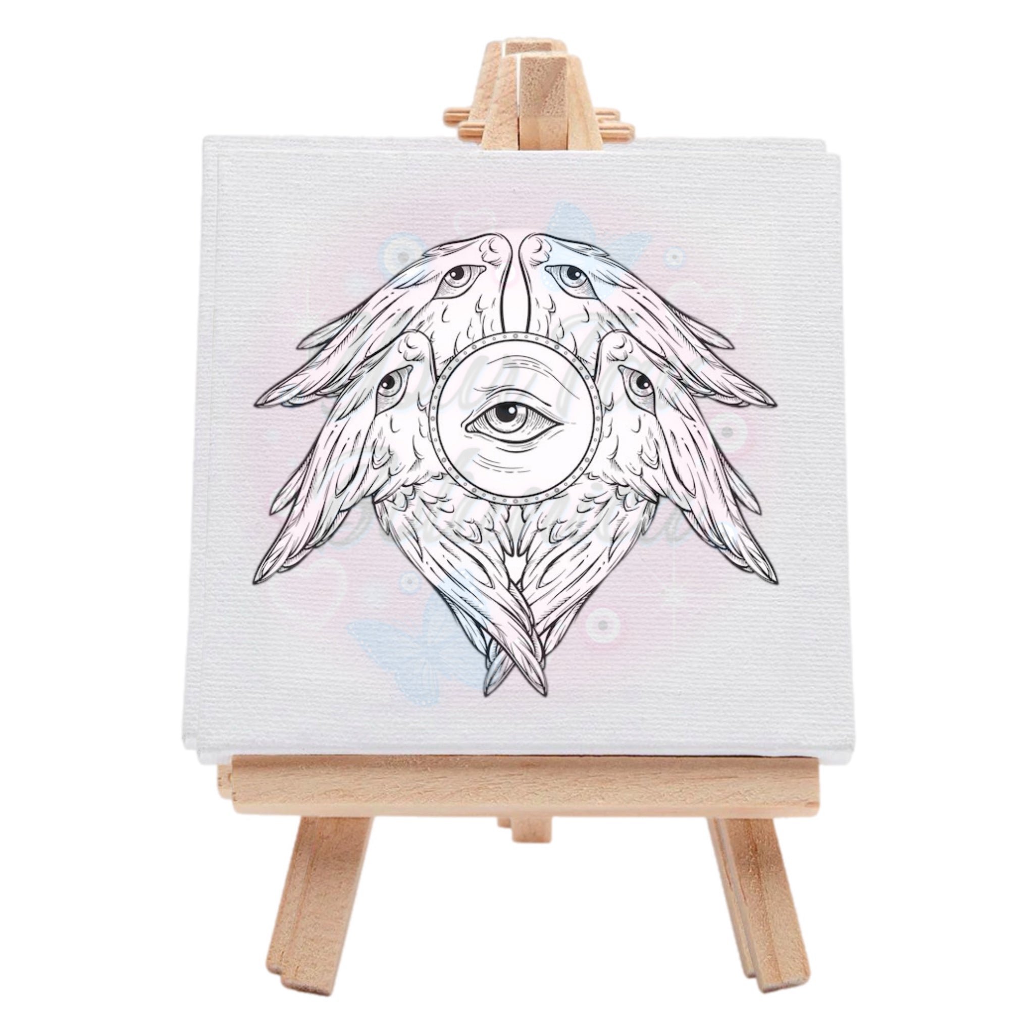 Spiritual Wing Evil Eye Pre-Drawn Canvas Art Kit