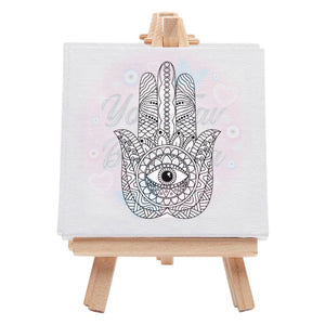 Spiritual Evil Eye Hamsa Pre-Drawn Canvas Art Kit