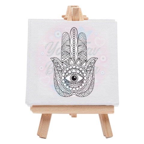 Spiritual Evil Eye Hamsa Pre-Drawn Canvas Art Kit