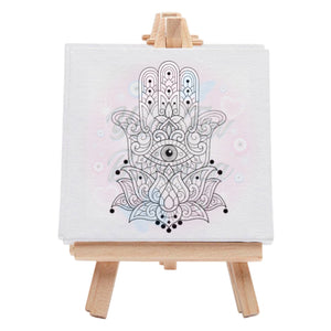 Spiritual Evil Eye Hamsa Pre-Drawn Canvas Art Kit