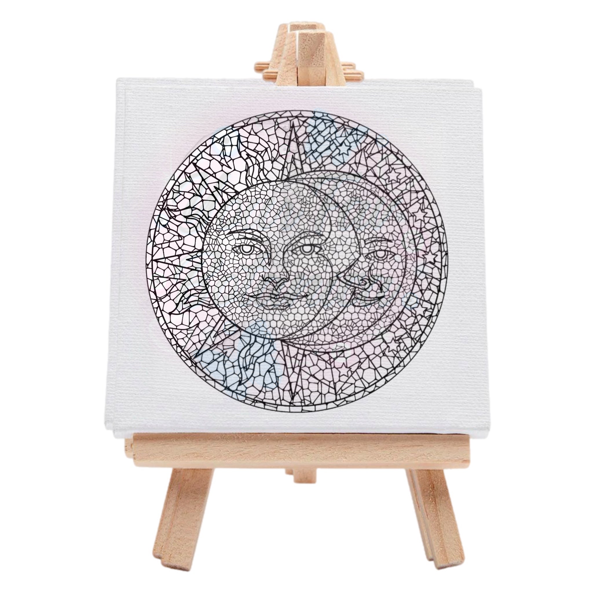 Spiritual Sun & Moon Pre-Drawn Canvas Art Kit