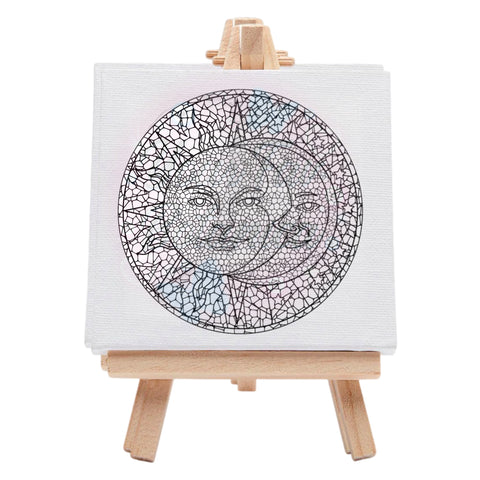 Spiritual Sun & Moon Pre-Drawn Canvas Art Kit