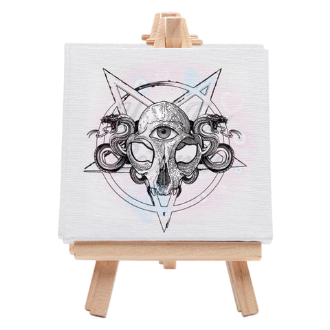 Spiritual Divination Snake Skull Pre-Drawn Canvas Art Kit