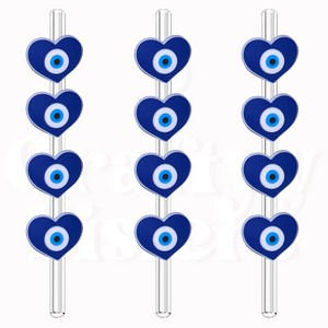 Evil Eye Heart Straw Topper