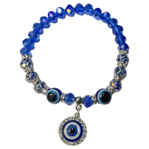 Clear Blue Evil Eye Bracelet