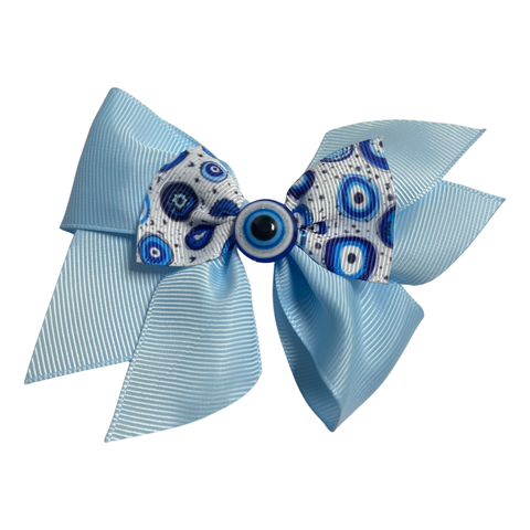 Blue Evil Eye Hair Bow