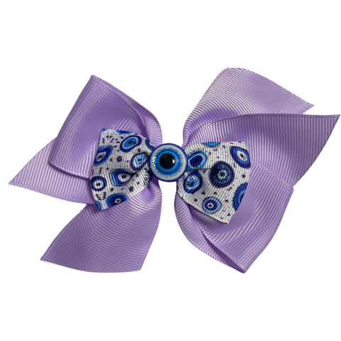 Purple Evil Eye Hair Bow