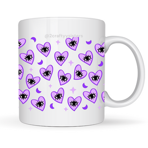 Purple Heart Evil Eye Mug