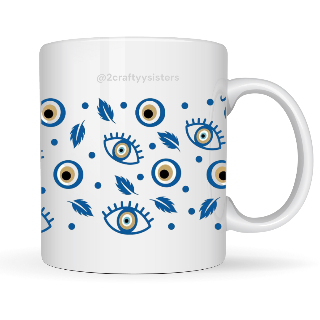 Evil Eye & Feather Mug