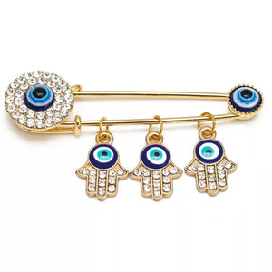 3 Hamsa Hand Evil Eye Pin